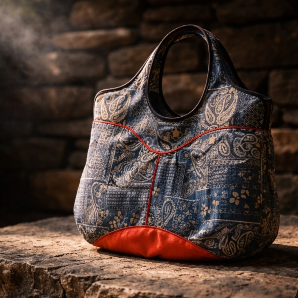 Lucky Brand Blue and pink Paisley Tote Bag Like New